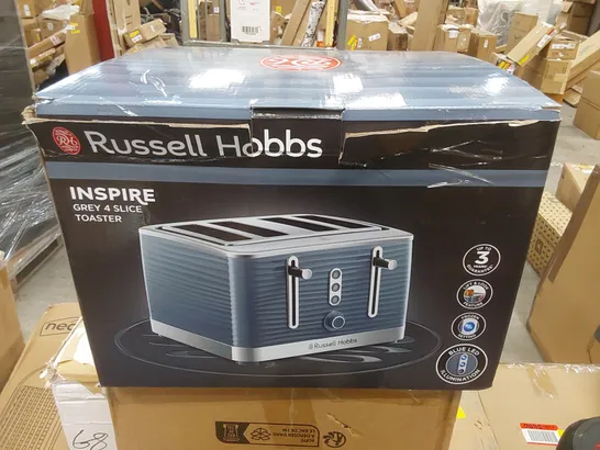 BOXED RUSSELL HOBBS 4-SLICE INSPIRE TOASTER - BLUE