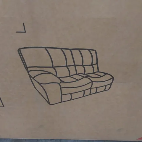 BOXED BEAUMONT LEATHER RECLINER CORNER SOFA PIECE IN LIGHT GREY (INCOMPLETE ONLY ONE BOX, LEFT PIECE ONLY. BOX 1 OF 3 ONLY)