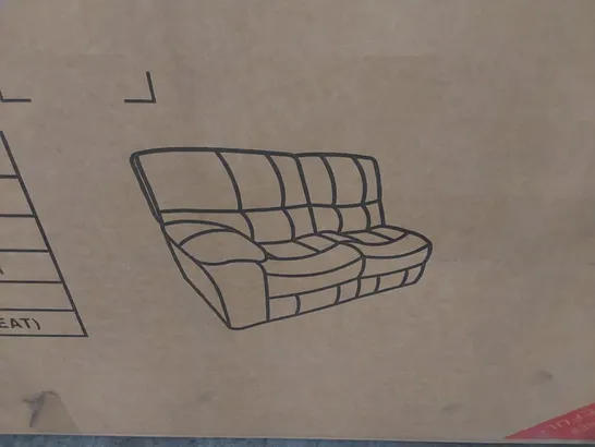 BOXED BEAUMONT LEATHER RECLINER CORNER SOFA PIECE IN LIGHT GREY (INCOMPLETE ONLY ONE BOX, LEFT PIECE ONLY. BOX 1 OF 3 ONLY)