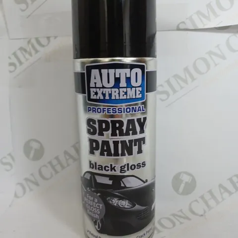 BOX OF 12 AUTO EXTREME SPRAY PAINT BLACK GLOSS 