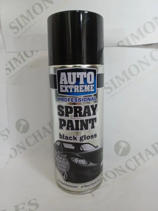 BOX OF 12 AUTO EXTREME SPRAY PAINT BLACK GLOSS 