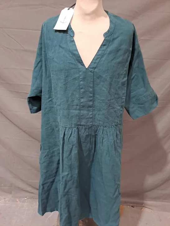 SEASALT CORNWALL DRESS IN TEAL SIZE 16