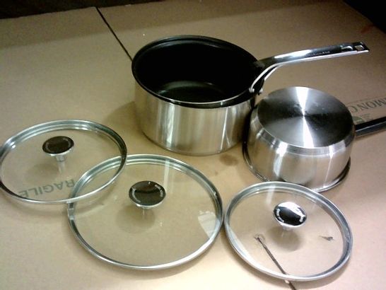 SET OF 3 KITCHEN AID PANS WITH LIDS