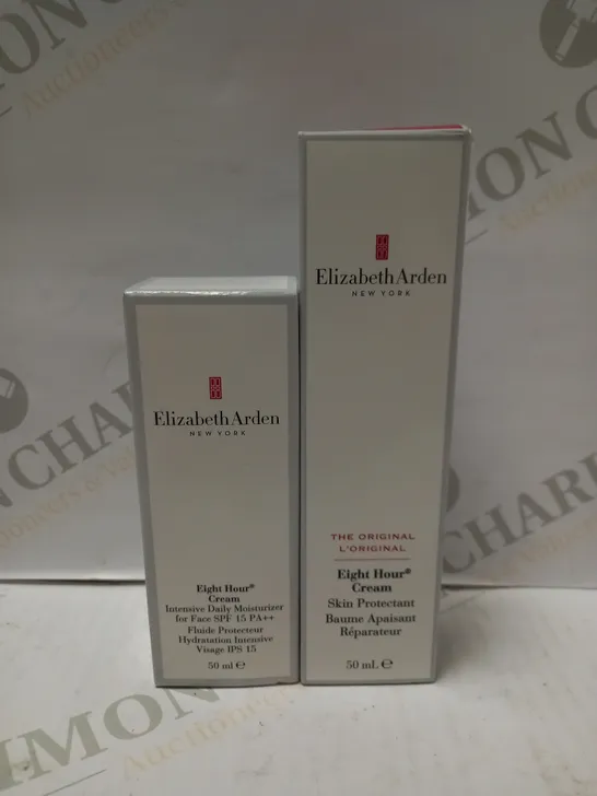 LOT OF 2 ELIZABETH ARDEN PRODUCTS TO INCLUDE EIGHT HOUR MOISTURIZING CREAM 50ML & EIGHT HOUR THE ORIGINAL SKIN PROTECTANT 