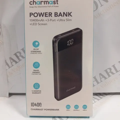 2 BOXED AND SEALED CHARMAST POWER BANK 10400MAH 