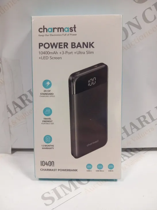 2 BOXED AND SEALED CHARMAST POWER BANK 10400MAH 