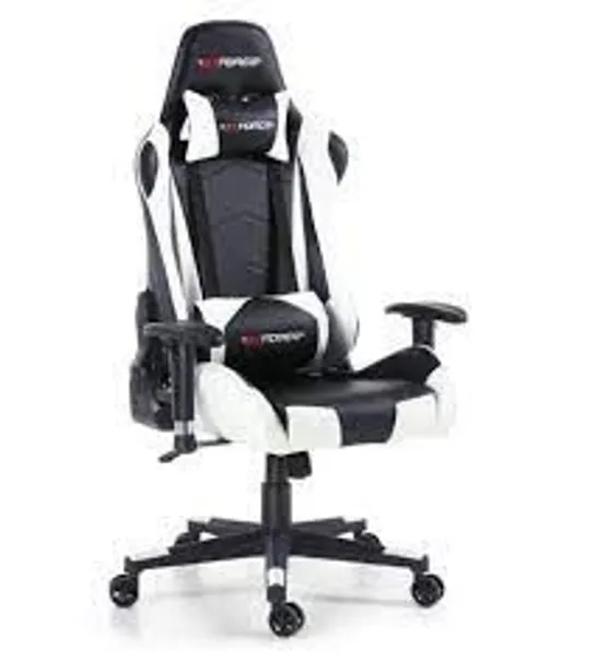 BOXED DESIGNER GT FORCE PRO FX LEATHER RACING SPORTS OFFICE CHAIR IN BLACK & WHITE