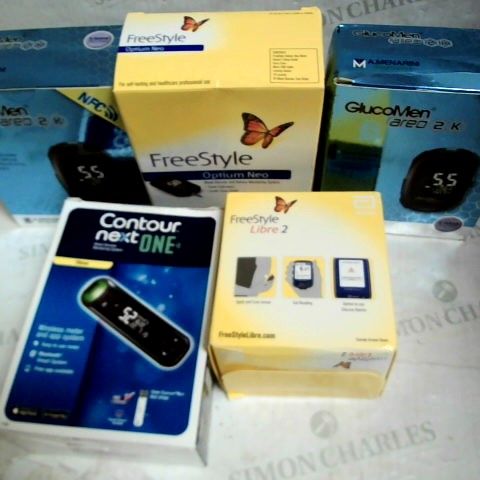 LOT OF 5 BLOOD GLUCOSE MONITORING SYSTEMS