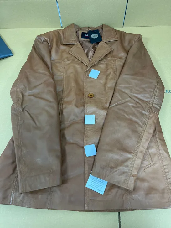 LLD ORIGINAL LEATHER JACKET BROWN SIZE LARGE 