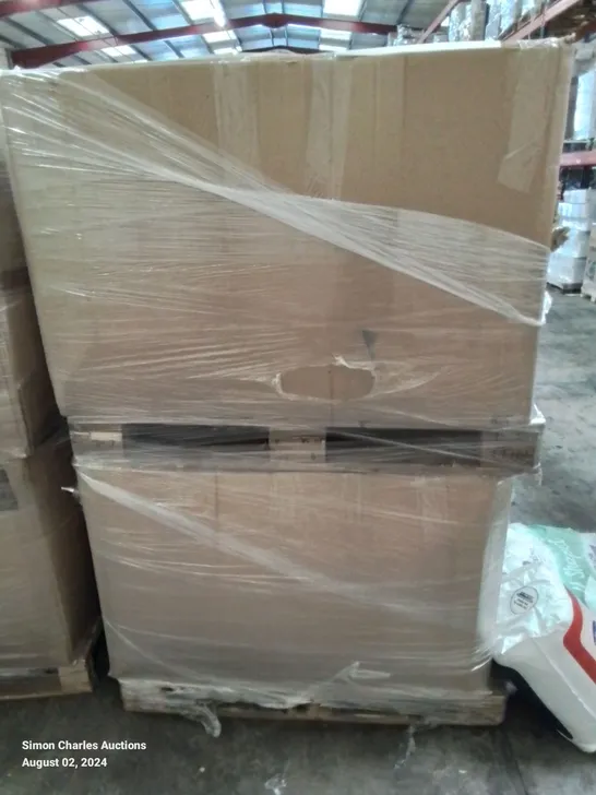 DOUBLE PALLET CONTAINING VARIOUS PILLOWS, DUVET AND BEDDING SOFT FURNISHINGS ETC.