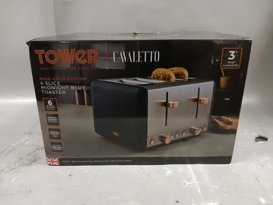 TOWER CAVALETTO 4-SLICE TOASTER - MIDNIGHT BLUE