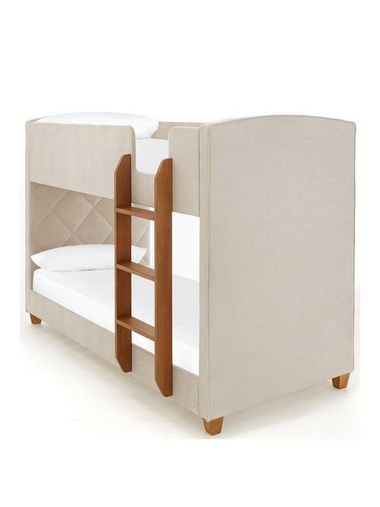 BOXED KENSINGTON UPHOLSTERED BUNK BED 3 BOXES OF 4 ONLY 