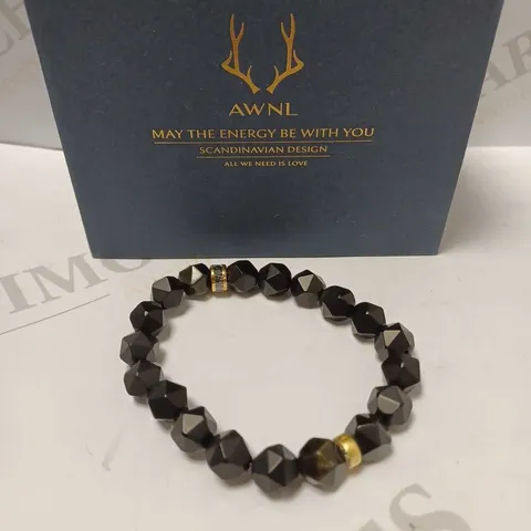 AWNL BLACK BEADED BRACELET 