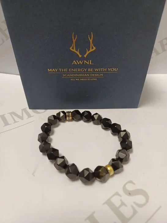 AWNL BLACK BEADED BRACELET 