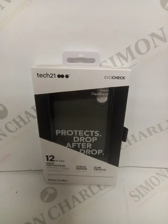 APPROXIMATELY 79 BRAND NEW BOXED TECH 21 EVOCHECK DROP PROTECTION IPHONE XS MAX BLACK