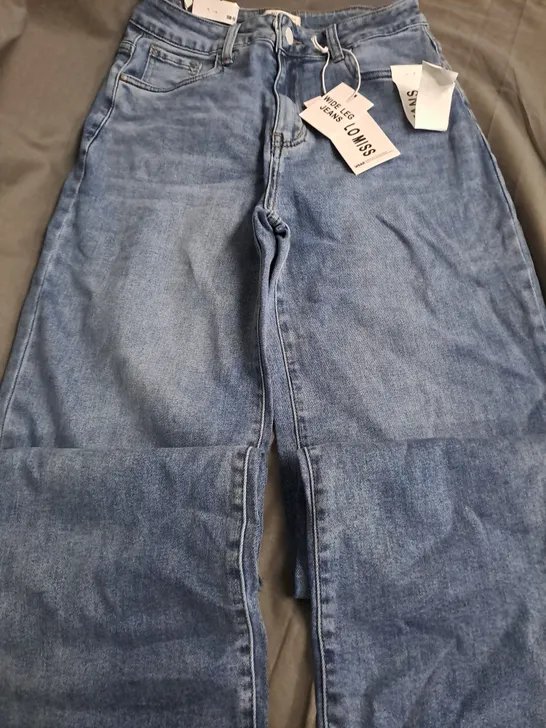 HELLO MISS WIDE LEG JEANS, BLUE - SIZE 12 