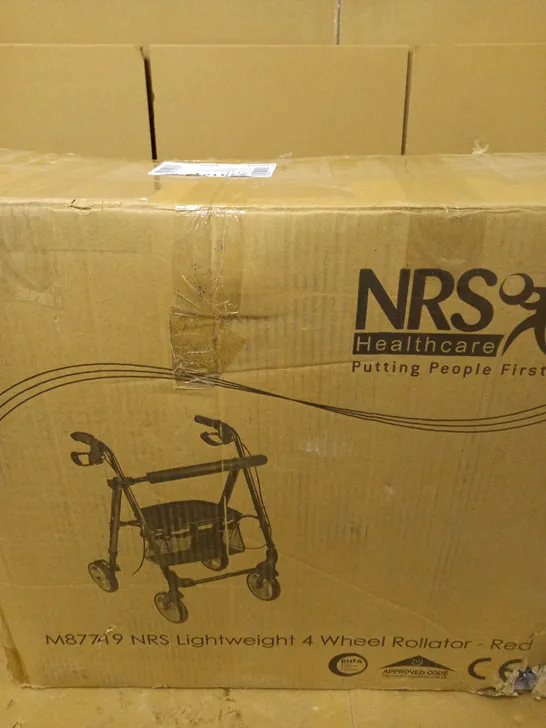 NRS HEALTHCARE M87719 LIGHTWEIGHT FOUR WHEELED ROLLATOR WITH SEAT