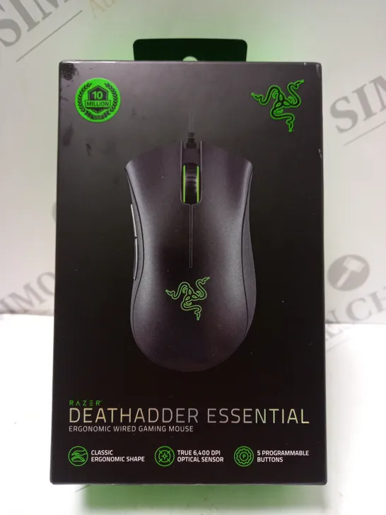 BOXED RAZER DEATHADDER ESSENTIAL WIRED MOUSE - BLACK