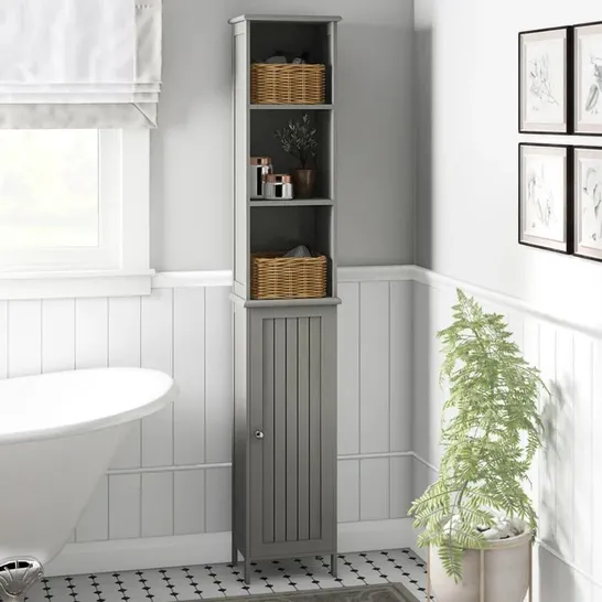 BOXED JAFFET FREESTANDING TALL BATHROOM GREY CABINET