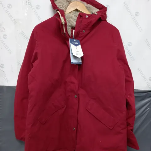 SEASALT CORNWALL RIVER SEA COAT IN RED - UK 14