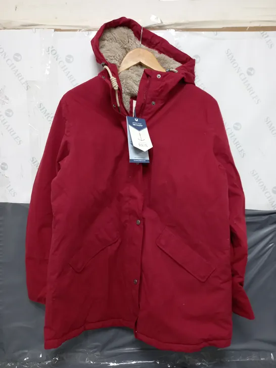 SEASALT CORNWALL RIVER SEA COAT IN RED - UK 14