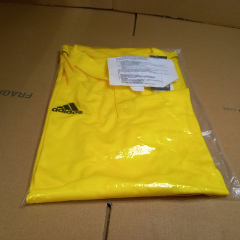 PACKAGED STYLE OF ADIDAS YELLOW/BLACK LOGO DETAILED POLO TOP - 2XL