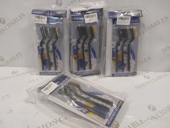 8 PACKS OF BRAND NEW 3PC WIRE BRUSH SETS 