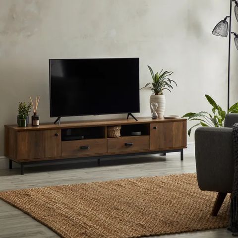 BOXED FULTON EXTRA WIDE TV UNIT PINE