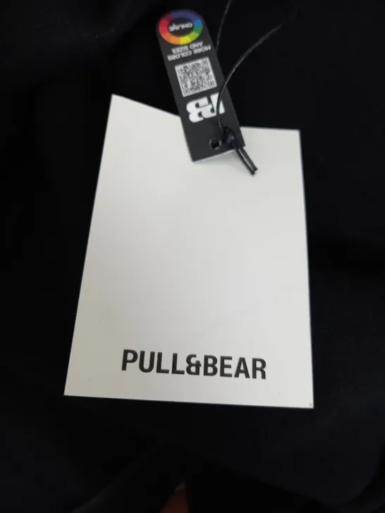 PULL&BEAR FELT TEXTURE COAT IN BLACK - XL