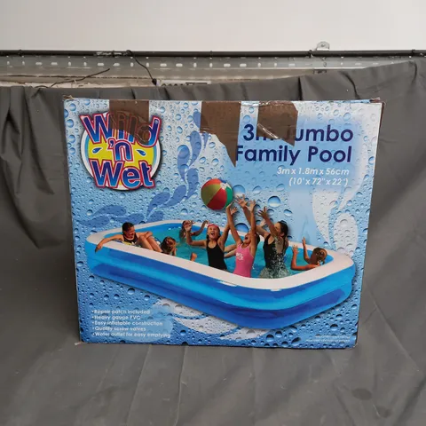 BOXED WILD 'N WET JUMBO FAMILY POOL 3MX1.8MX56CM