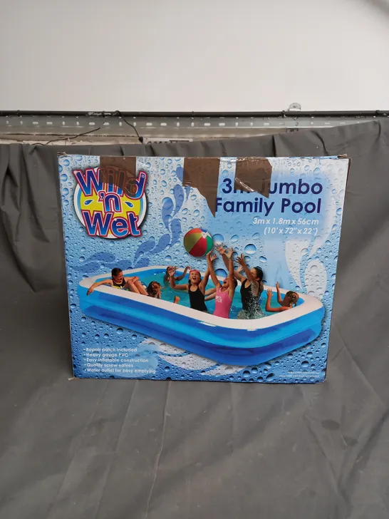 BOXED WILD 'N WET JUMBO FAMILY POOL 3MX1.8MX56CM