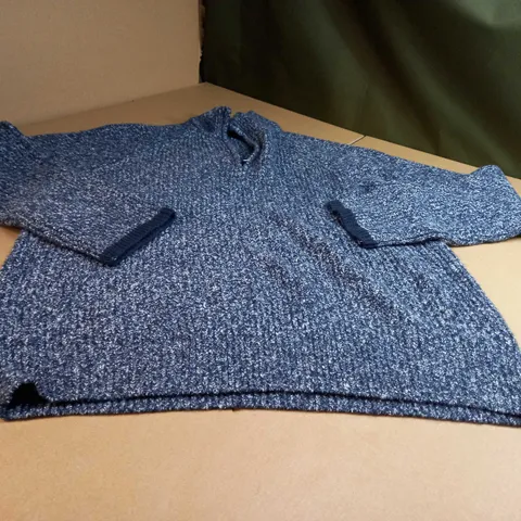 M&S BLUE MARL MENS KNITTED JUMPER - XL