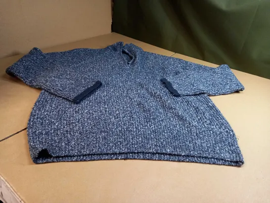 M&S BLUE MARL MENS KNITTED JUMPER - XL