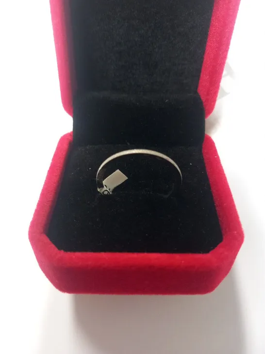 BERING SILVER SPARKLE NARROW BERING RING SIZE 8