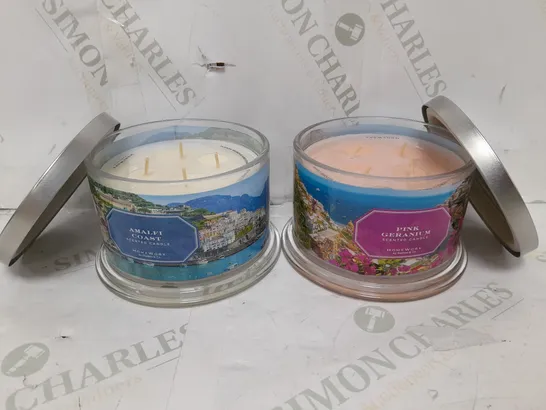 BOXED HOMEWORX BY SLATKIN & CO SET OF 2 SCENTED CANDLES