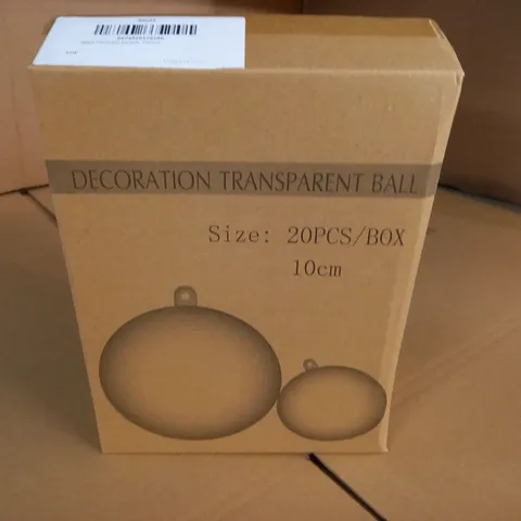 BOXED 20-PIECE 10CM TRANSPARENT BALLS