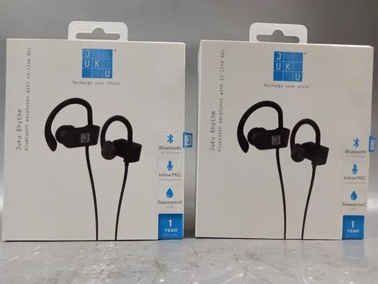 SET OF 2 JUKU RHYTHM BLUETOOTH EARPHONES WITH IN-LINE MIC