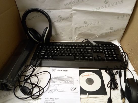 BLACKWEB 4 IN 1 GAMING KIT - KEYBOARD, MOUSE, HEADSET AND MOUSEMAT