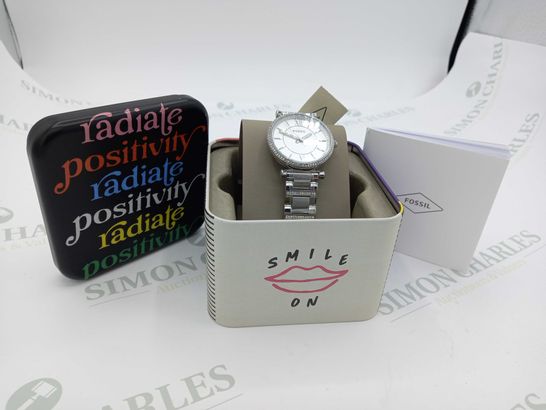 BRAND NEW BOXED FOSSIL WATCH CARLIE SILVER BRACELET  RRP £109
