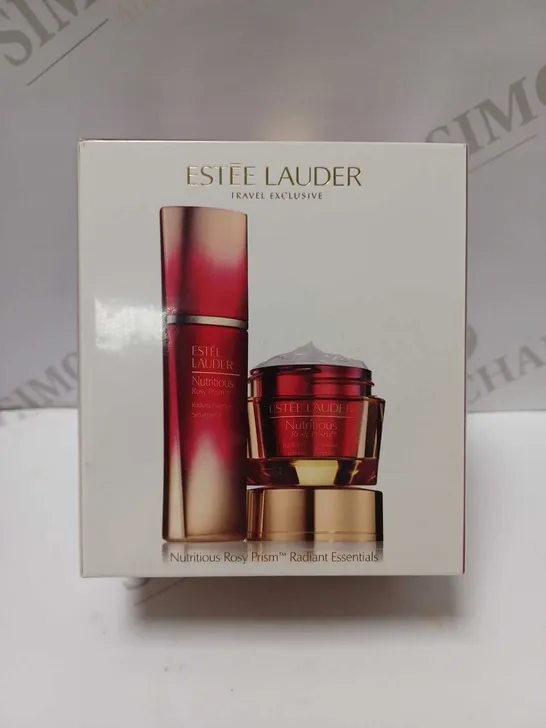 ESTEE LAUDER NUTRITIOUS ROSY PRISM SET: RADIANT ESSENCE 30ML + RADIANT GEL EMULSION 50ML