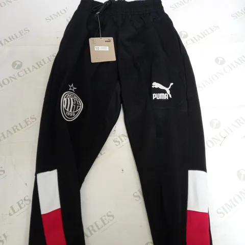 PUMA AC MILAN BLACK TRACKSUIT PANTS - SIZE MENS 10