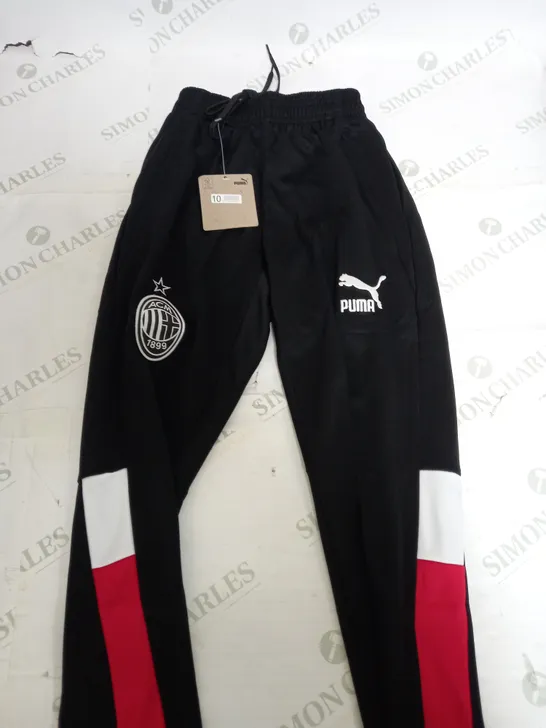 PUMA AC MILAN BLACK TRACKSUIT PANTS - SIZE MENS 10