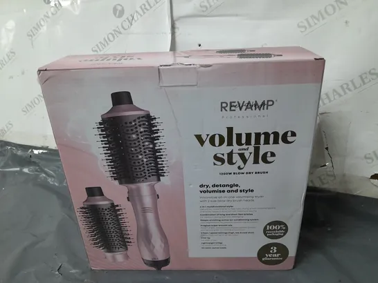 2 X BOXED REVAMP PROFESSIONAL VOLUME AND STYLE 1200W BLOW DRY BRUSH 