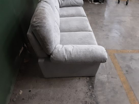 DESIGNER GREY FABRIC 3-SEATER SOFA