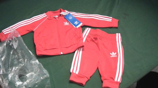ADIDAS SCARLET RED TRACKSUIT 3-6 MONTHS