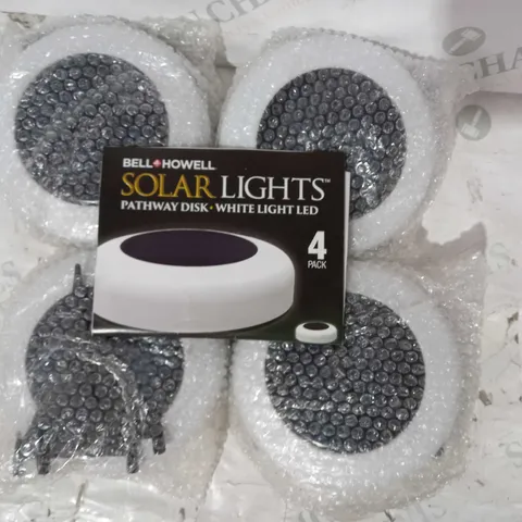 BELL + HOWELL SET OF 4 OUTDOOR PATH SOLAR LIGHT DISKS