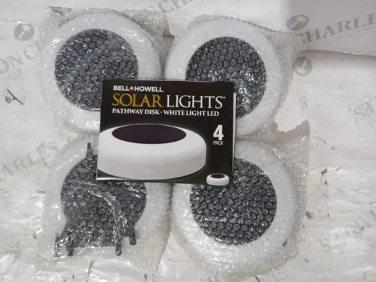 BELL + HOWELL SET OF 4 OUTDOOR PATH SOLAR LIGHT DISKS