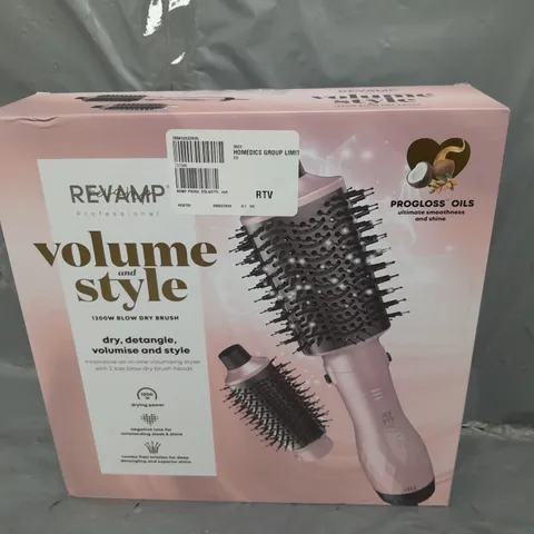 BOXED REVAMP PROFESSIONAL VOLUME AND STYLE 1200W BLOW DRY BRUSH 