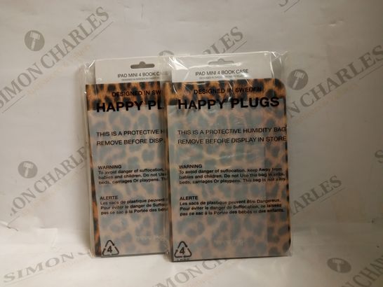 LOT OF APPROXIMATELY 10 HAPPY PLUGS IPAD MINI 4 BOOK CASES - LEOPARD PRINT