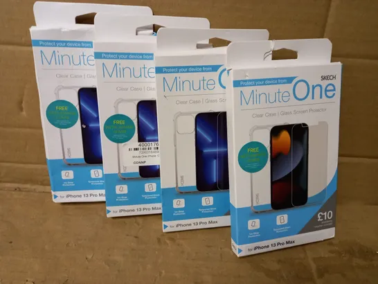 LOT OF 4 MINUTE ONE CLEAR CASES FOR IPHONE 13 PRO MAX